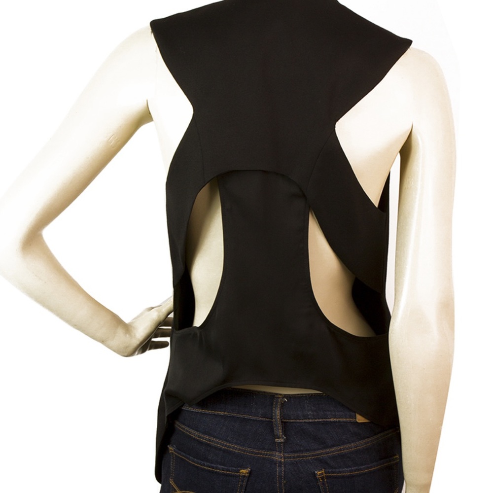 Helmut Lang Black Wool Long Back Gillet - Picture 5 of 5